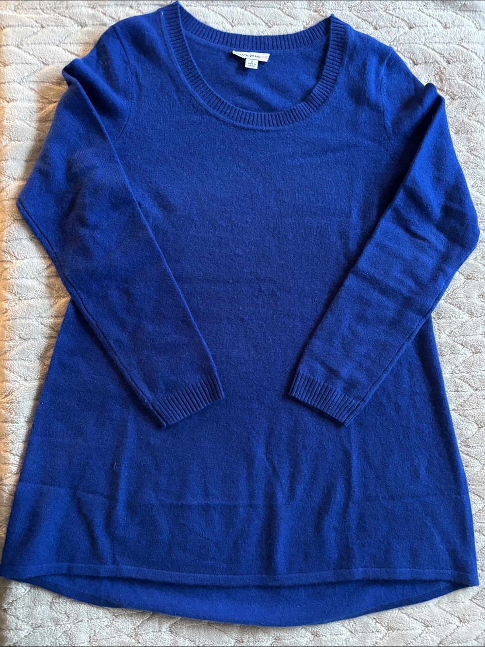 Isaac Mizrahi Royal Blue Scoop Neck Tunic Sweater